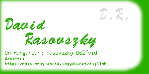 david rasovszky business card